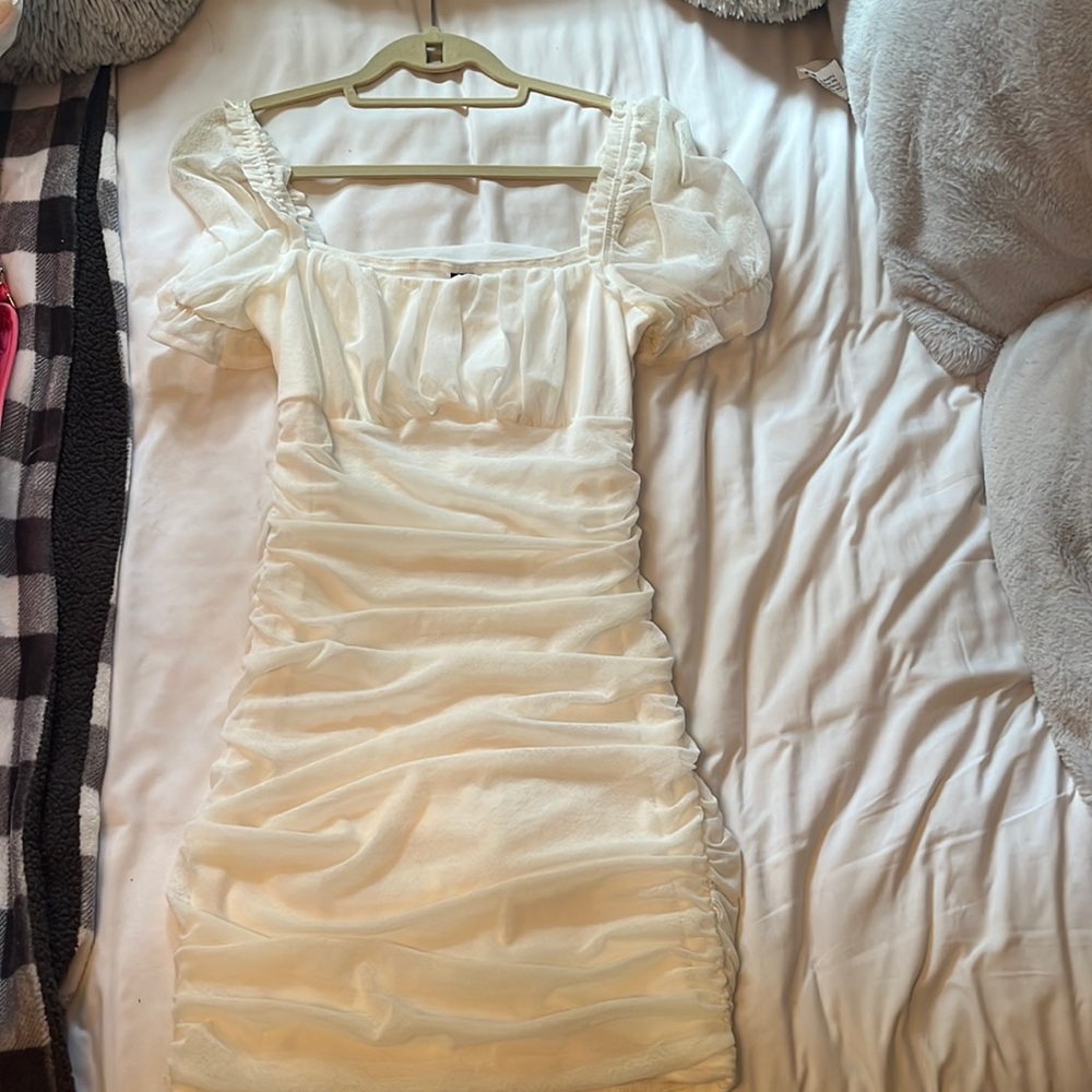 White shirt sleeve dress